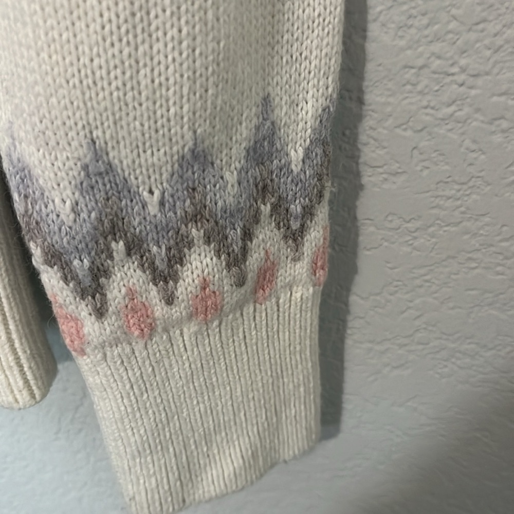 Boden Cream and Gray Patterned Crew Neck Sweater - Picture 6 of 8